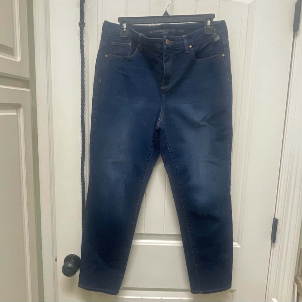 Chico's Dark Blue Girlfriend Ankle Jeans size 1